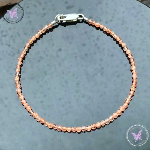 Sunstone Micro Faceted Beaded Bracelet